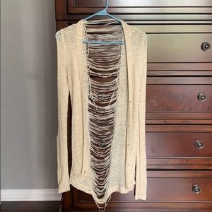 Cream Cardigan with open back